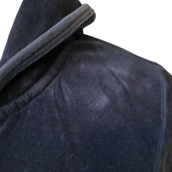 Juicy Couture Navy Blue Velour Track Suit Full Zip Hoodie Sweatshirt Y2K Style - Picture 5 of 10